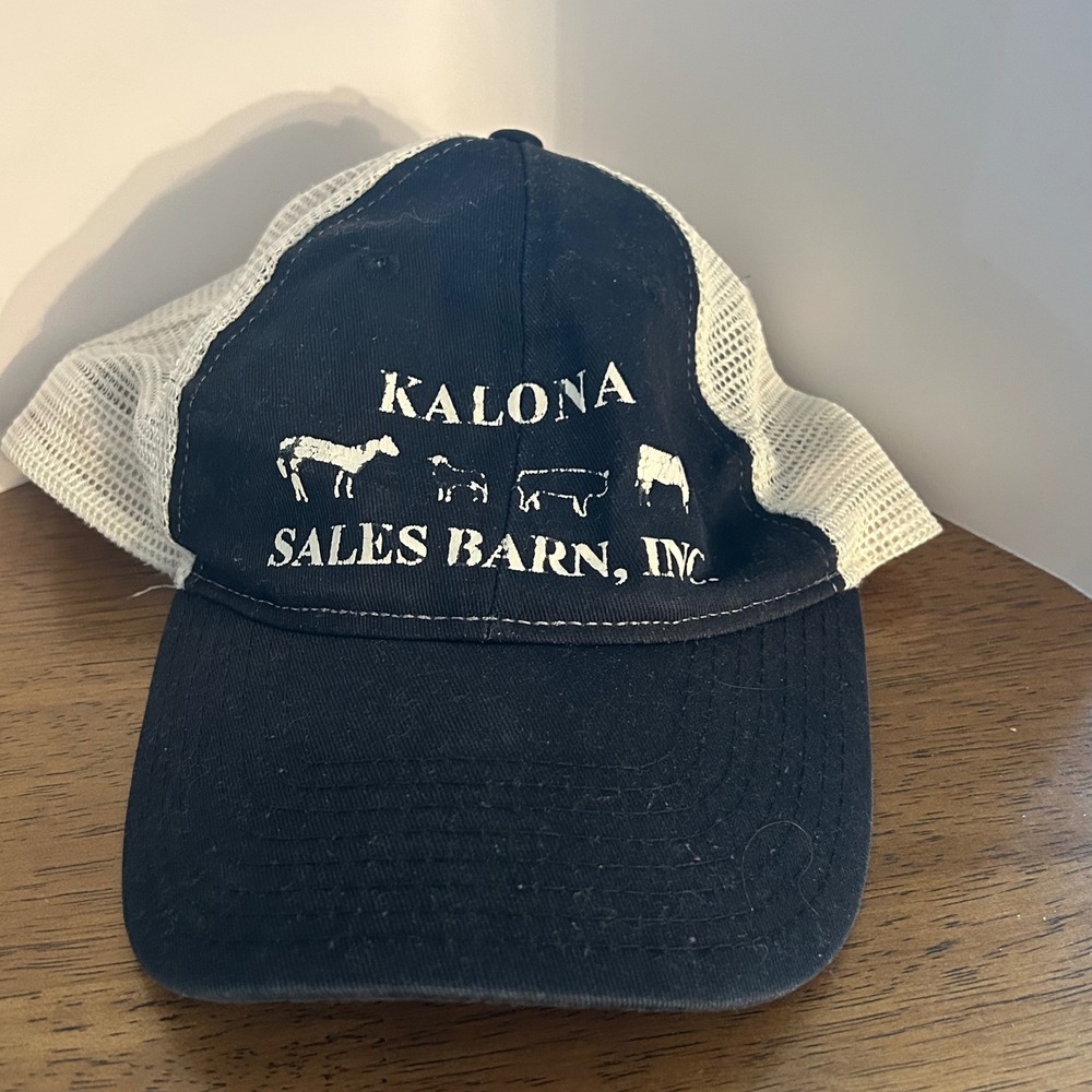 Vitronic Kalona Sales Barn Trucker Hat Mens OSFA Black White Y2K Mesh Snapback